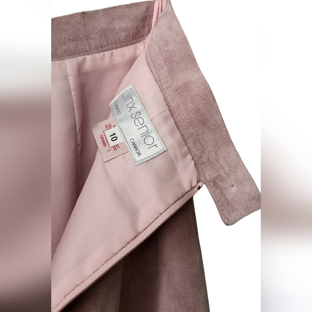 Vintage 80's Suede • Jinx Senior Toronto Canada • Rose Pink Maxi Sk… - Picture 9 of 9